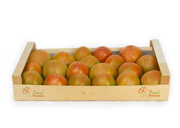 Schachtel mit valencianischen Tomaten aus der Huerta de Valencia