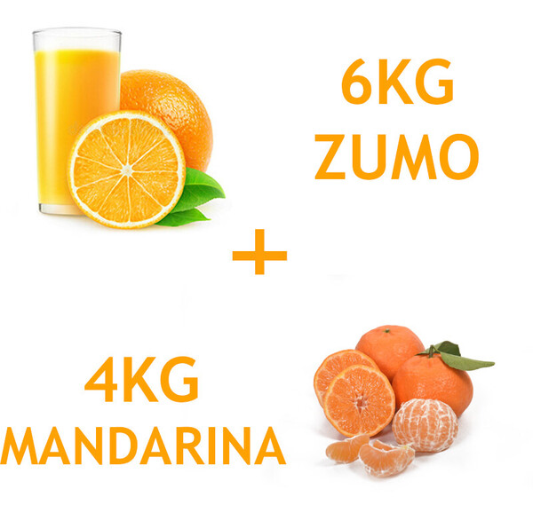 CAJA MIXTA TOTAL 10 KG ( 6 kg Naranjas de Zumo y 4 kg Mandarinas Valencianas)